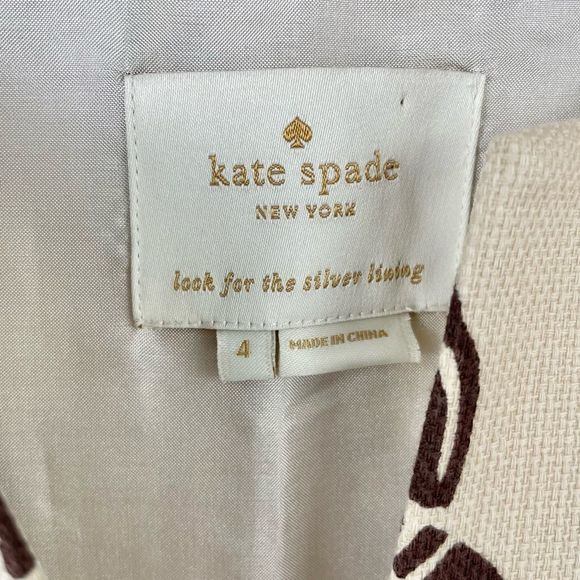 KATE Spade Cream and Purple Floral Paisley Print Sheath Dress Size 4 - Picture 5 of 6